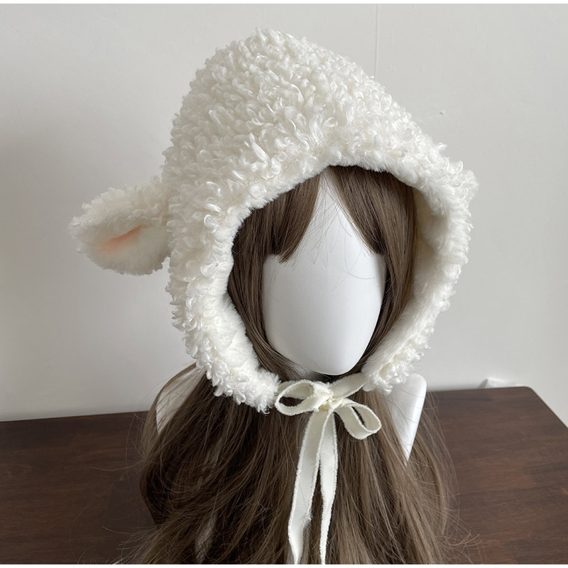 Winter Clothing Leg Warmers - Inverno Bianco Peluche Pecora Cappello Caldo