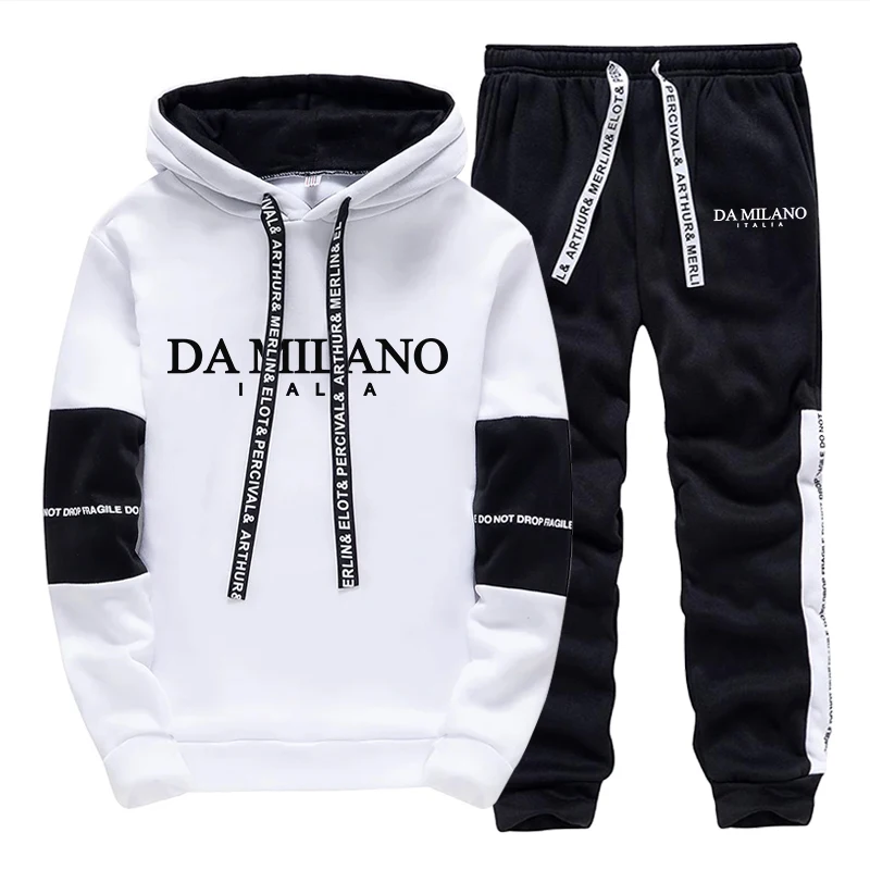 Winter Clothing Hoodie - Tuta da Uomo Autunno Inverno Bianca