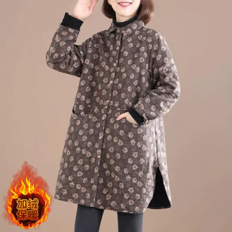 Winter Clothing Trends - Giacca da donna Vintage con stampa