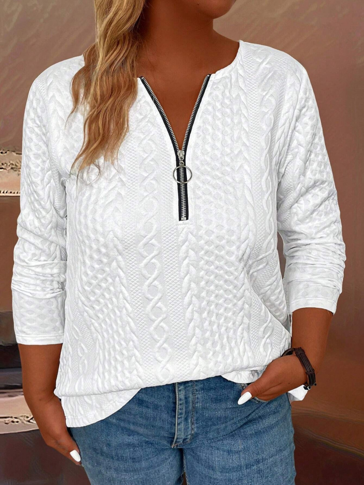 Winter Clothing Trends - Abbigliamento donna autunno/primavera t-shirt mezza cerniera