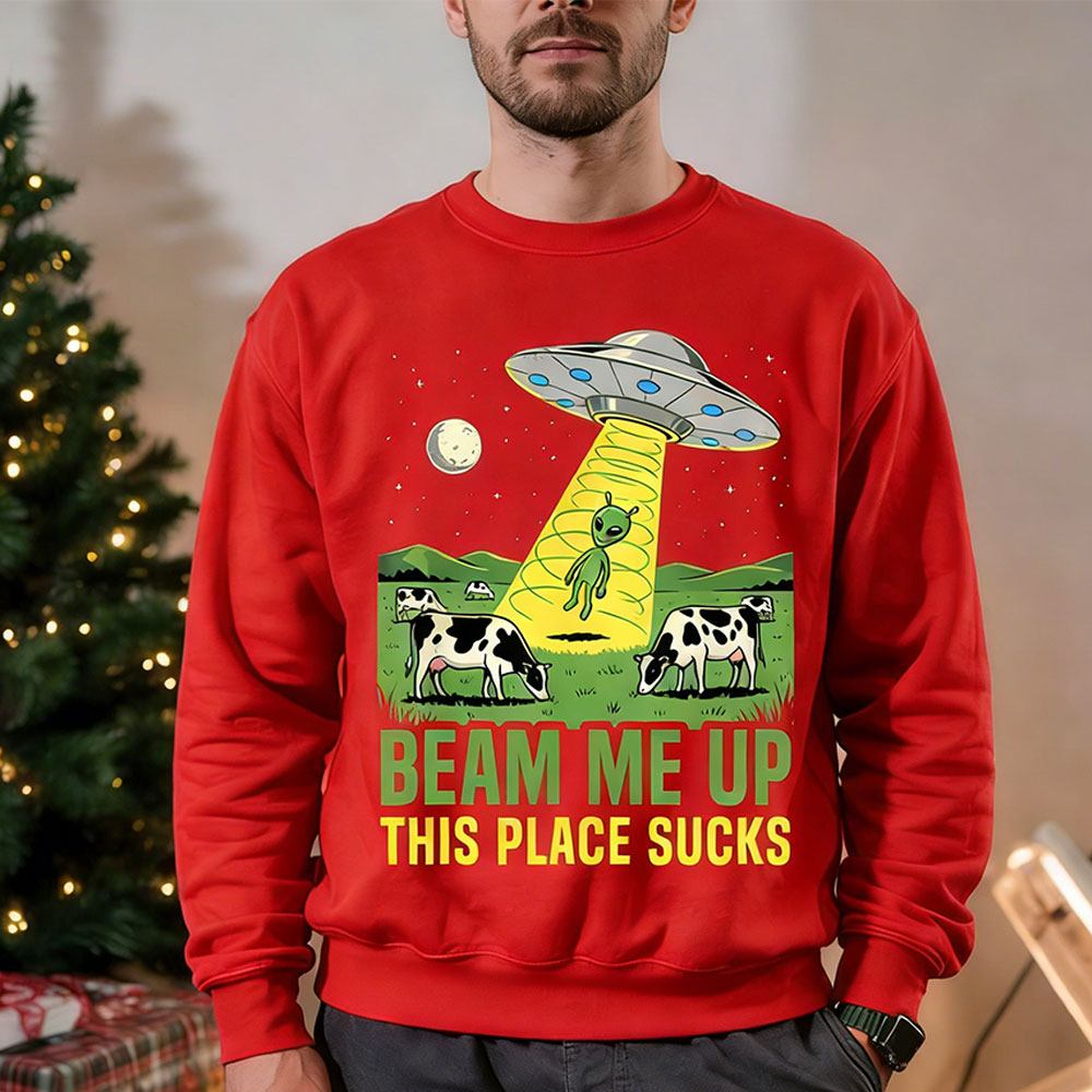 Beam Me Up This Place Sucks Fe - Winter Clothing Quotes recensione e prezzo