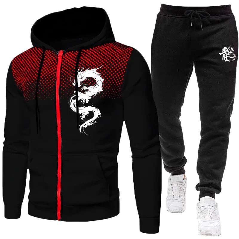 Set da Uomo con Stampa Drago d - Winter Clothing Hoodie recensione e prezzo